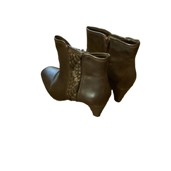 Alex Marie Alisa Dark Brown Braided Leather Ankle Bootie-Size 7 - Picture 6 of 10